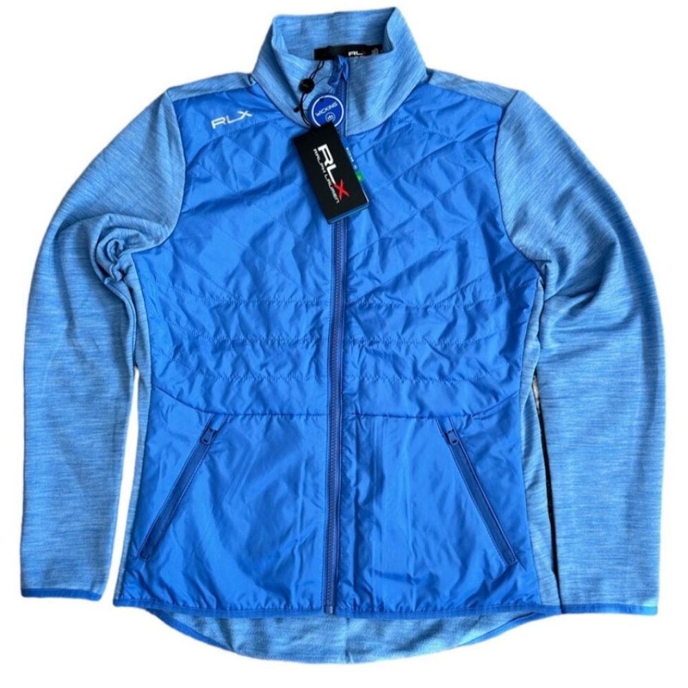 RLX Ralph Lauren Golf Wicking Wool Blend Blue Jacket Women’s Size XL $268
